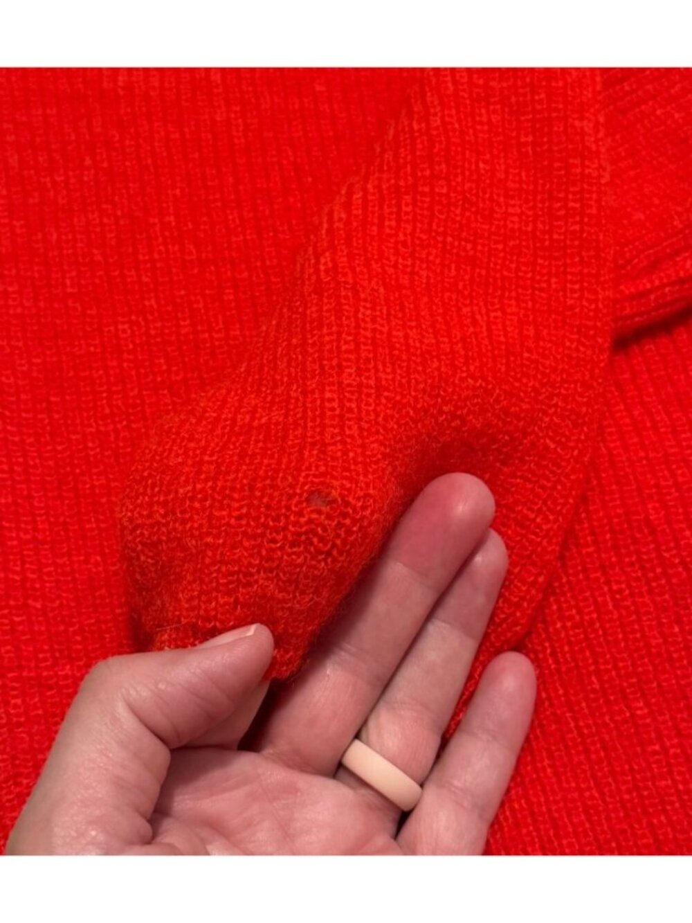 Sezane Barry Cardigan Sweater Jumper Red Reversible Mohair Alpaca FLAW Size M - Picture 8 of 14
